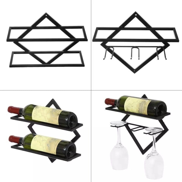 Portabottiglie da parete Cucina Sala da pranzo Appeso Bicchiere da vino Portabottiglie da vino, Wine Bottle, Hanging Cup