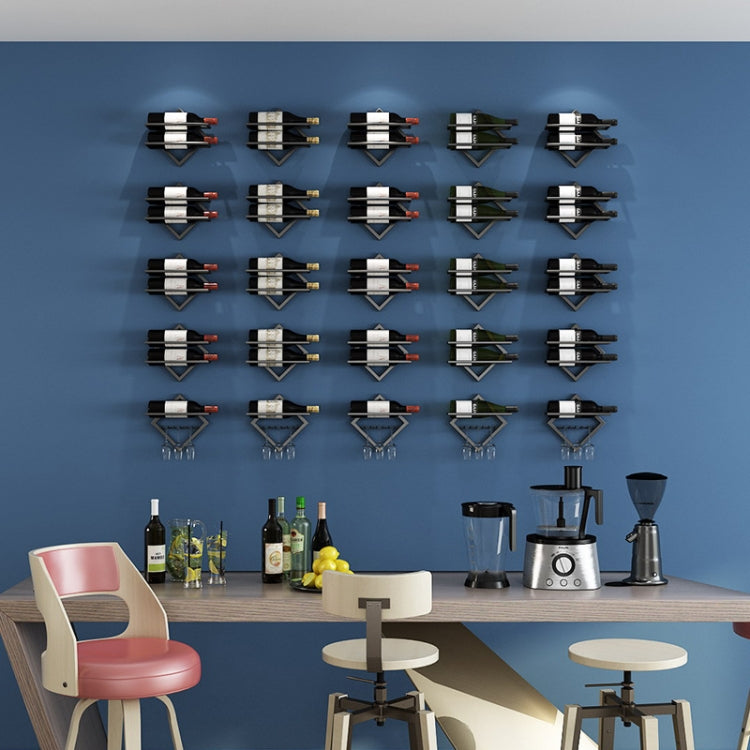 Portabottiglie da parete Cucina Sala da pranzo Appeso Bicchiere da vino Portabottiglie da vino, Wine Bottle, Hanging Cup