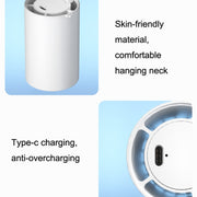 N1 Mini ventilatore portatile USB senza foglie da appendere al collo, Mini Fan White