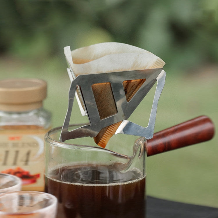 Filtro per fondi di caffè in acciaio inossidabile da campeggio all'aperto Imbuto pieghevole