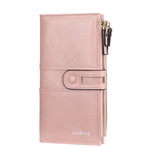 Baellerry - Portafoglio multi-carte lungo da donna con chiusura a zip, fibbia e grande capacità, Baellerry Red, Baellerry Black, Baellerry Brown, Baellerry Dark Green, Baellerry let(Pink, Baellerry Sky Blue
