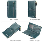 Baellerry - Portafoglio multi-carte lungo da donna con chiusura a zip, fibbia e grande capacità, Baellerry Red, Baellerry Black, Baellerry Brown, Baellerry Dark Green, Baellerry let(Pink, Baellerry Sky Blue