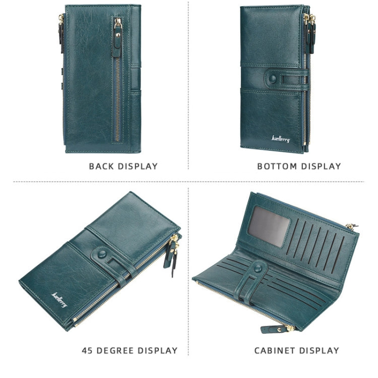 Baellerry - Portafoglio multi-carte lungo da donna con chiusura a zip, fibbia e grande capacità, Baellerry Red, Baellerry Black, Baellerry Brown, Baellerry Dark Green, Baellerry let(Pink, Baellerry Sky Blue