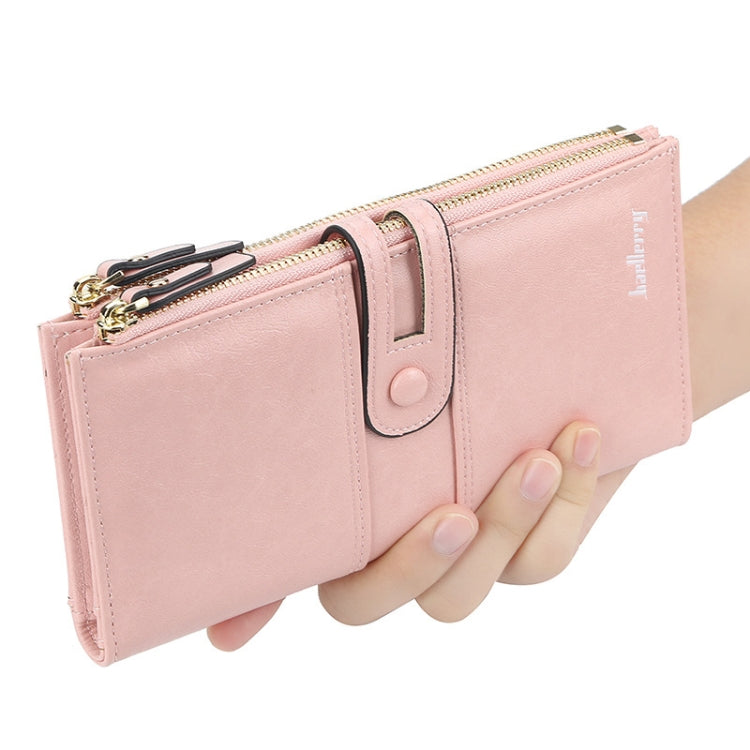 Baellerry - Portafoglio multi-carte lungo da donna con chiusura a zip, fibbia e grande capacità, Baellerry Red, Baellerry Black, Baellerry Brown, Baellerry Dark Green, Baellerry let(Pink, Baellerry Sky Blue