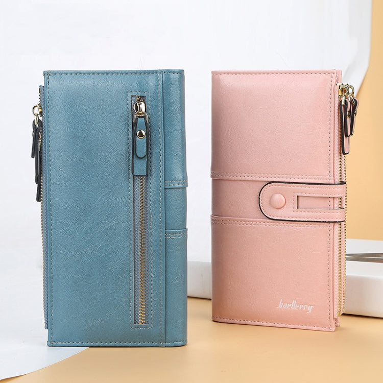 Baellerry - Portafoglio multi-carte lungo da donna con chiusura a zip, fibbia e grande capacità, Baellerry Red, Baellerry Black, Baellerry Brown, Baellerry Dark Green, Baellerry let(Pink, Baellerry Sky Blue