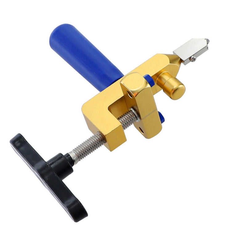 Utensile portatile per taglio piastrelle con coltello in vetro