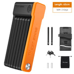 WEST BIKING Lucchetto a catena pieghevole leggero antifurto per bicicletta, WEST BIKING Lock(Black Orange)