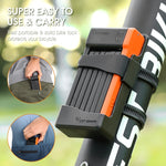 WEST BIKING Lucchetto a catena pieghevole leggero antifurto per bicicletta, WEST BIKING Lock(Black Orange)