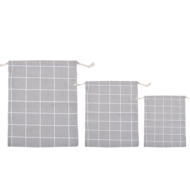 5 set di borse portaoggetti per articoli vari in cotone e lino con coulisse, Small+Medium+Large