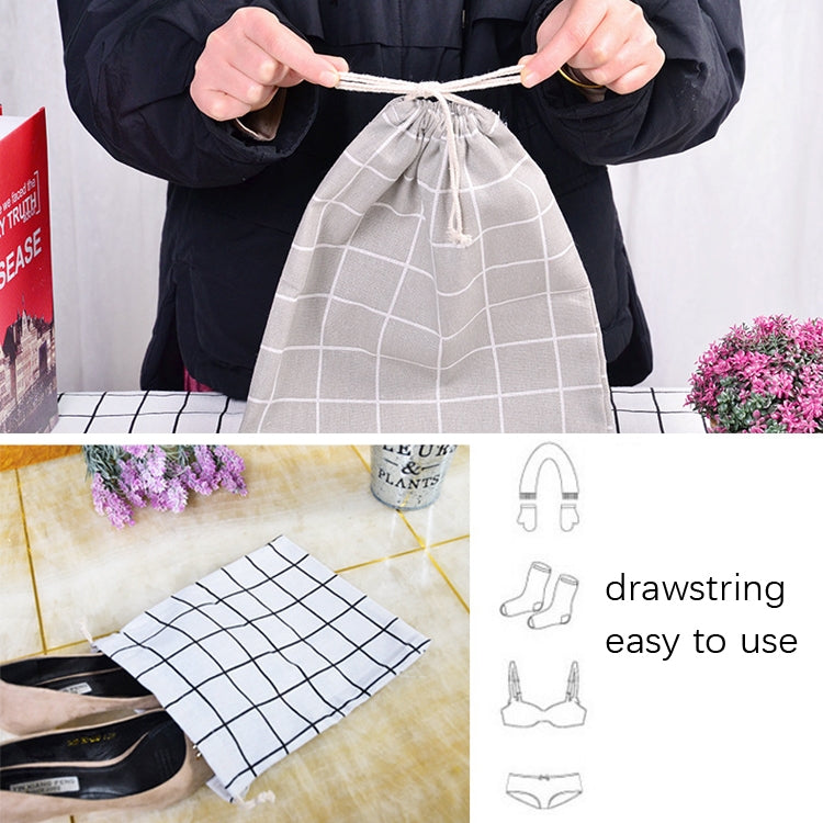 5 set di borse portaoggetti per articoli vari in cotone e lino con coulisse, Small+Medium+Large
