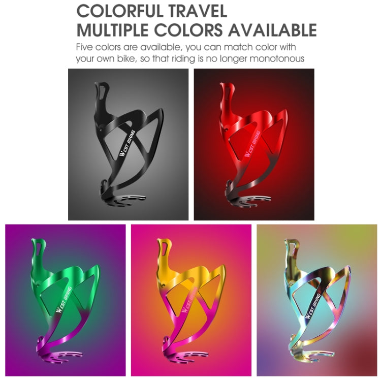 WEST BIKING Portabottiglie per bevande in alluminio per bicicletta, Black, Red Black Gradient, Gold Pink Gradient, Green Purple Gradient, Colorful