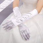 Guanti da sposa Guanti da sposa lunghi in raso da viaggio vintage con protezione solare
