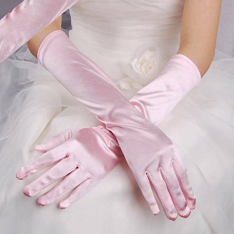 Guanti da sposa Guanti da sposa lunghi in raso da viaggio vintage con protezione solare