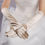 Guanti da sposa Guanti da sposa lunghi in raso da viaggio vintage con protezione solare