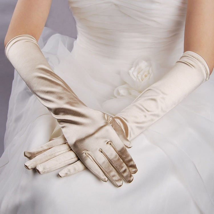 Guanti da sposa Guanti da sposa lunghi in raso da viaggio vintage con protezione solare