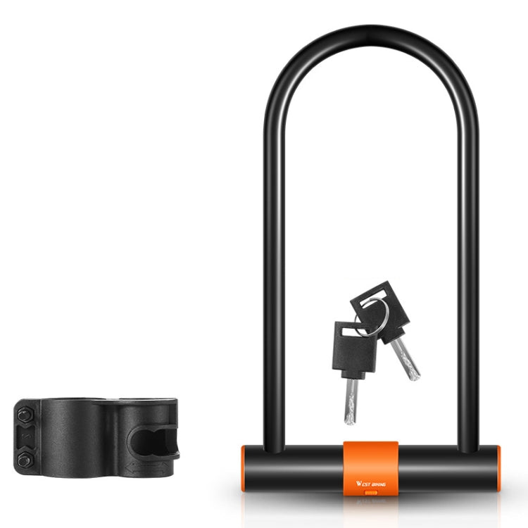 WEST BIKING U-Lock antifurto anti-taglio per bicicletta in acciaio al carbonio, Only Lock, Lock+Cable