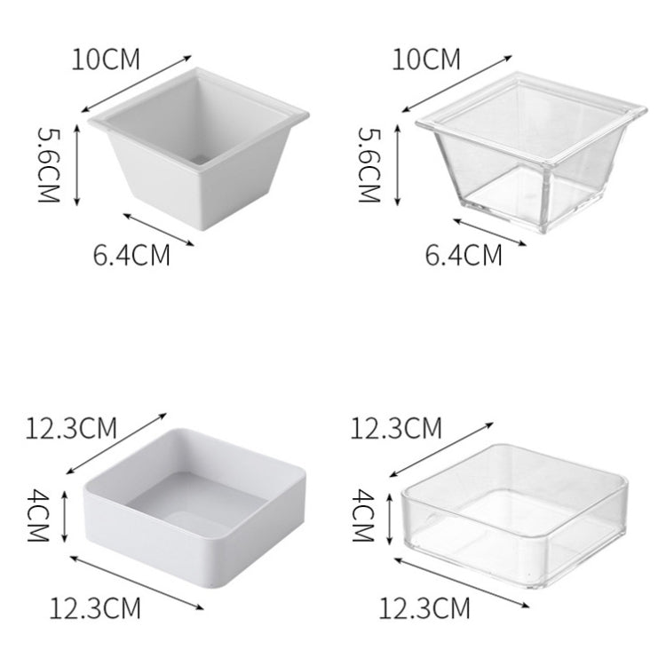 Piatto snack geometrico da 2 pezzi, Small Quartet (White), Small Quartet (Transparent), Big Quartet (White), Big Quartet (Transparent), Hexagonal (Transparent), Quadrilateral (Transparent), Rectangular (Transparent)
