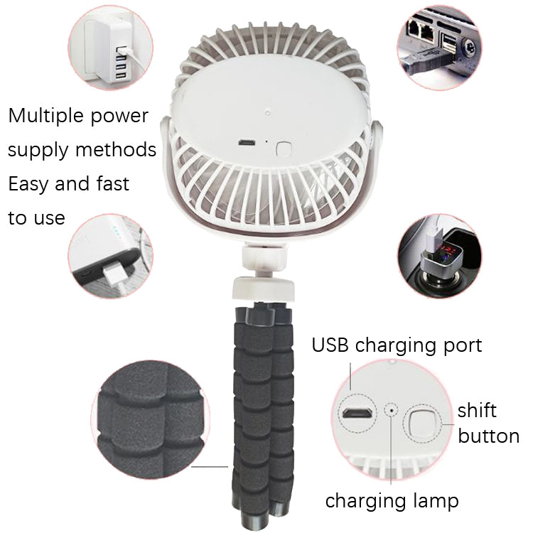 Ventola USB portatile per passeggino Octopus 1200-2200mAh