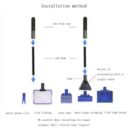 Set di strumenti per la pulizia 5 in 1 per acquario per acquario da 2 pezzi, Fish Tank Aquarium Cleaning Tool