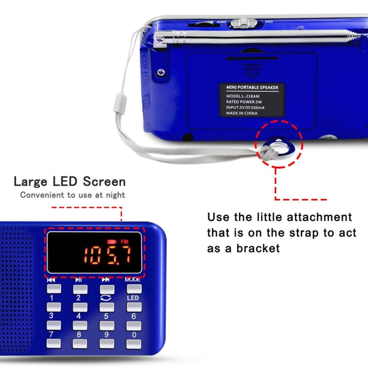 L-218AM Lettore MP3 radio con torcia LED e USB