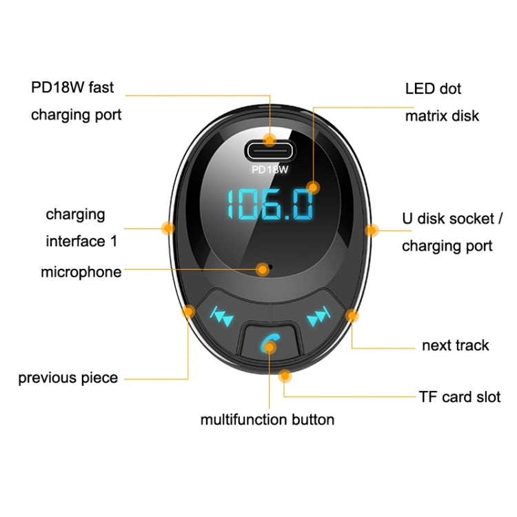 BT09 Car Bluetooth MP3 Display digitale Caricatore doppio USB, BT09