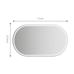 Specchio per il trucco in acciaio inossidabile con specchio ad alta definizione per visiera parasole da 2 pezzi, Oval Small, Oval Large