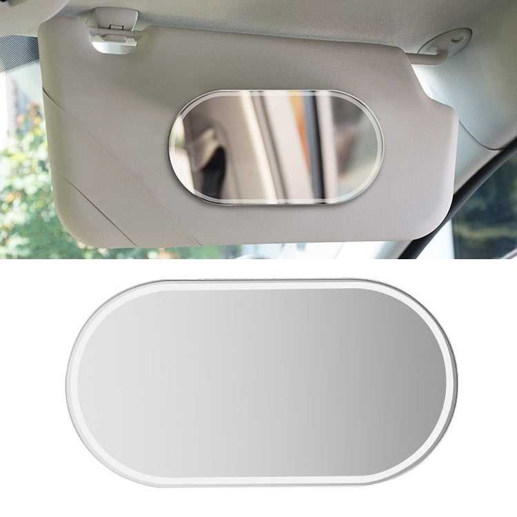 Specchio per il trucco in acciaio inossidabile con specchio ad alta definizione per visiera parasole da 2 pezzi, Oval Small, Oval Large