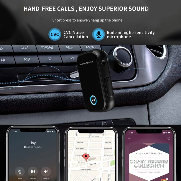Ricevitore audio Bluetooth 5.0 per auto Convertitore Bluetooth da 3,5 mm, 5.0 Audio Receiver