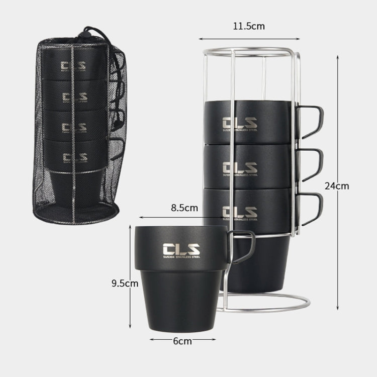 Tazza da campeggio in acciaio inossidabile 304 da esterno 4 in 1 CLS