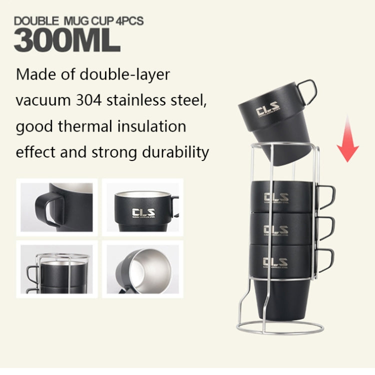 Tazza da campeggio in acciaio inossidabile 304 da esterno 4 in 1 CLS