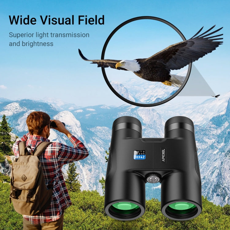 APEXEL 10x42 Binocolo a fuoco fisso Telescopio con messa a fuoco automatica, APL-RB10X42A