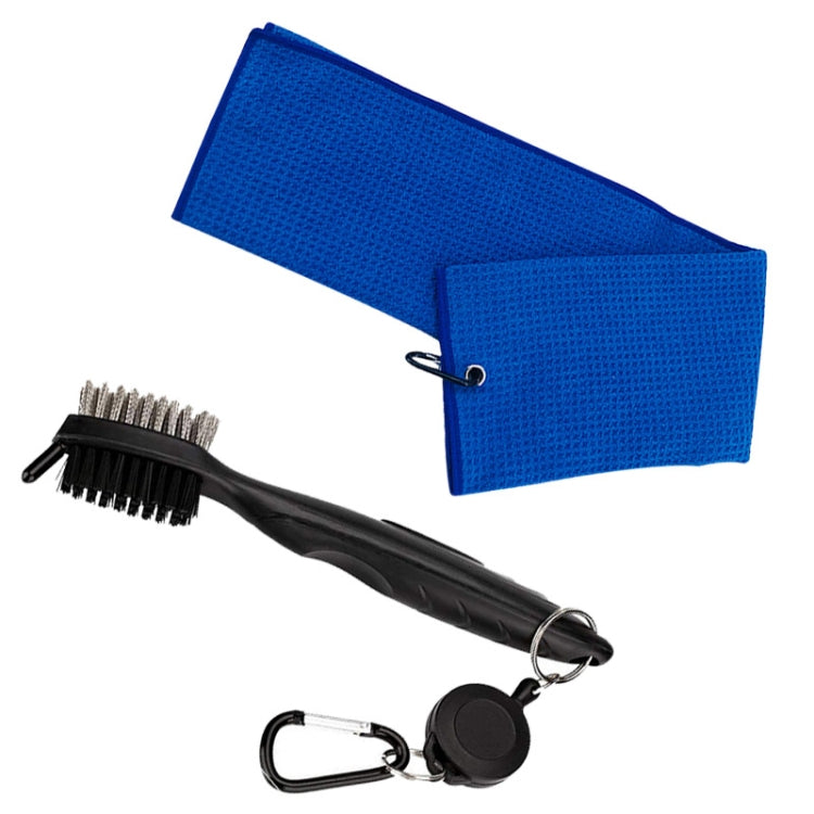 Asciugamano con gancio + spazzola per la pulizia delle mazze Set per la pulizia del golf, Towel + Brush White, Towel + Brush Grey, Towel + Brush Blue, Towel + Brush Black