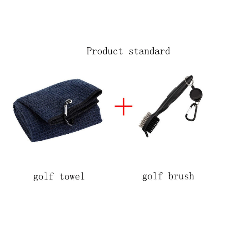 Asciugamano con gancio + spazzola per la pulizia delle mazze Set per la pulizia del golf, Towel + Brush White, Towel + Brush Grey, Towel + Brush Blue, Towel + Brush Black