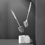 Set di scopini per WC con doppia testa in silicone MT2, Landing Type, Wall-mount  Type