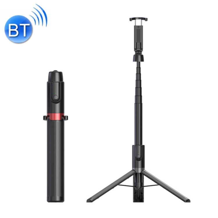 Treppiede da tavolo multifunzione live da 1,3 m Asta per selfie Bluetooth integrata portatile, Black Red, Black, White Silver