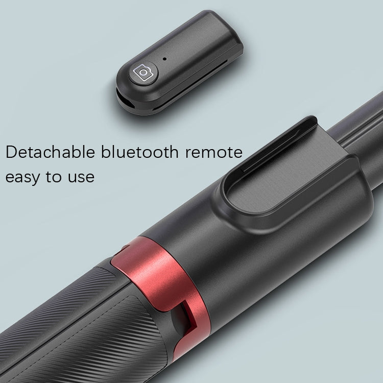 Treppiede da tavolo multifunzione live da 1,3 m Asta per selfie Bluetooth integrata portatile, Black Red, Black, White Silver