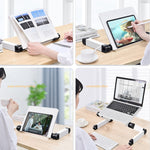 L03 Supporto per laptop con supporto per libro da lettura a sollevamento regolabile, stile:, Double Section Black, Double Section White, Single Section Black, Single Section White