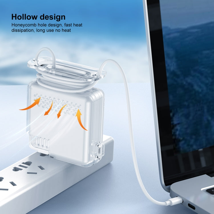 Custodia in silicone trasparente per cavi iPhone e MacBook