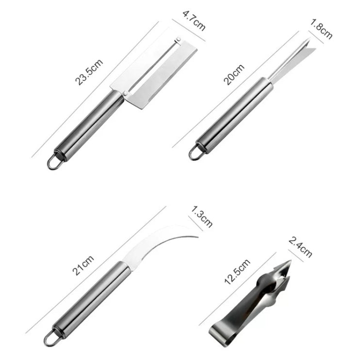 Pelapatate per canna da zucchero, coltello da frutta, coltello da ananas in acciaio inossidabile 4 in 1, Pineapple Knife