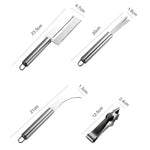 Pelapatate e coltello da frutta 4 in 1 in acciaio inox