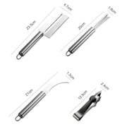Pelapatate per canna da zucchero, coltello da frutta, coltello da ananas in acciaio inossidabile 4 in 1, Pineapple Knife