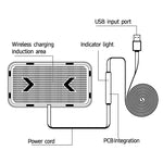 Caricabatterie wireless antiscivolo per auto POLMXS C12, C12