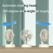 F10 Ventilatore USB a testa mobile retrò portatile silenzioso, F10 Milk White, F10 Bean Green
