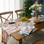 Runner da tavola con nappe in poliestere ciniglia per la casa, 33x140cm, 33x160cm, 33x180cm, 33x200cm, 33x220cm, 33x260cm, 33x300cm, 33x240cm