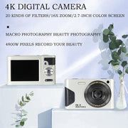 Fotocamera digitale C8 4K da 2,7 pollici con schermo LCD HD Fotocamera retrò, versione:, 30W Standard Version  White, 30W  Standard Version Black, 48W Upgraded Version White, 48W Upgraded Version Black