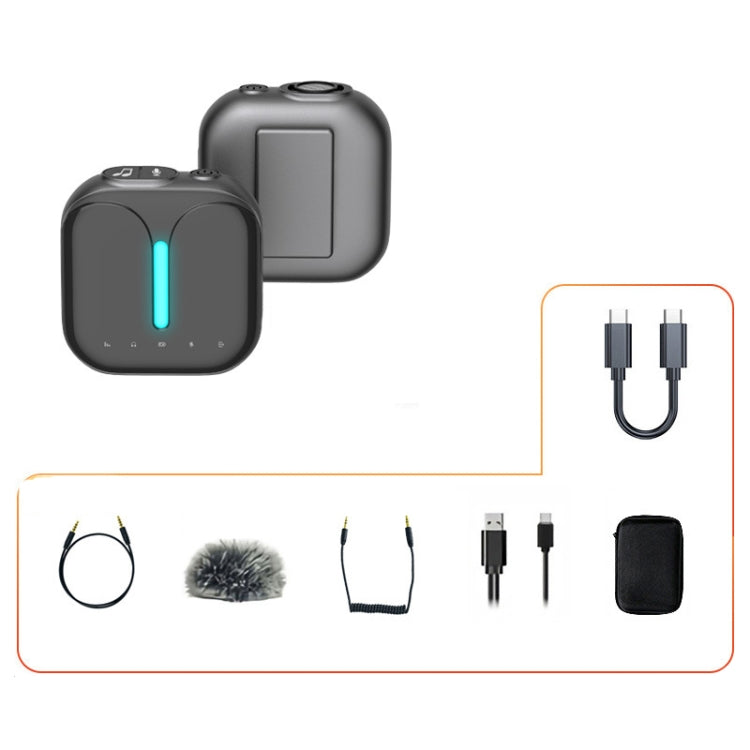 Microfono lavalier wireless professionale per esterni con cancellazione del rumore, Type-C, Type-C+Apple Adapter, Type-C+External Microphone, Type-C+Apple Adapter+External Microphone