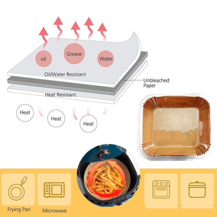 3 PCS Air Fryer Liner Baking Oil-absorbing Oil-proof Paper Vassoio