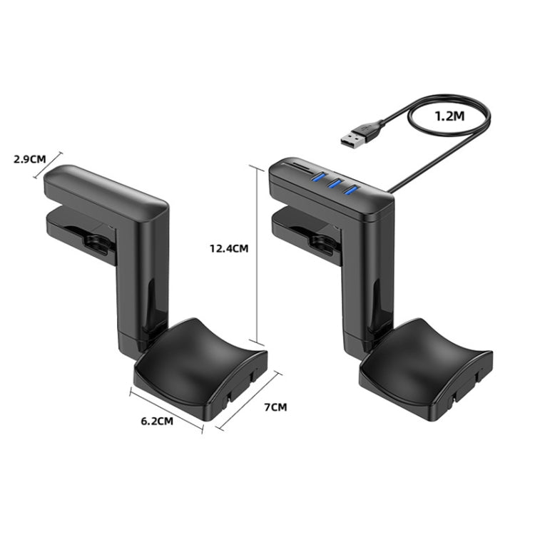 Gancio multifunzionale a clip per cuffie con HUB Type-C