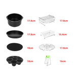 12 pezzi/set 7 pollici friggitrice ad aria accessori da forno set in acciaio inox, 12 PCS/Set