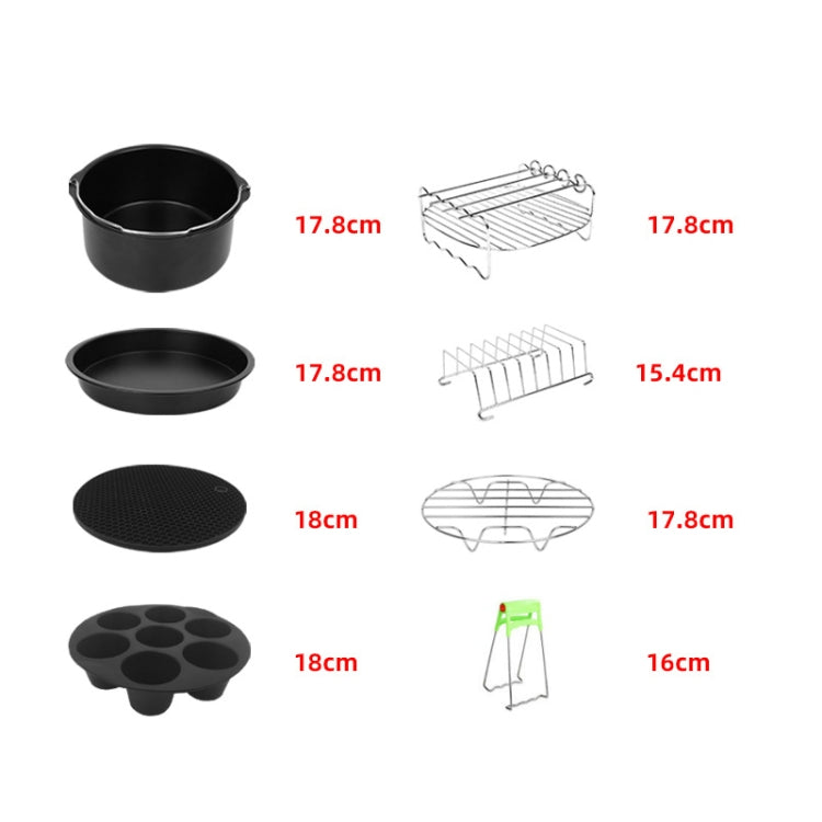 12 pezzi/set 7 pollici friggitrice ad aria accessori da forno set in acciaio inox, 12 PCS/Set
